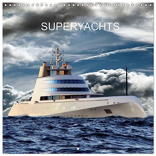 SUPERYACHTS (Wandkalender 2024 30x30 cm 30x60 cm geöffnet) CALVENDO Broschürenkalender mit Monatskalendarium zum Eintragen