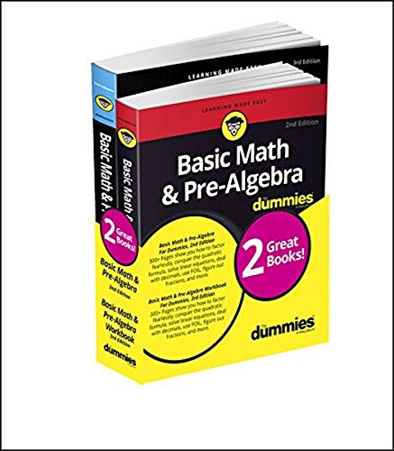 Basic Math & Pre-Algebra for Dummies Book + Workbook Bundle