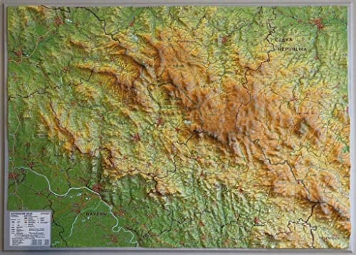 Relief Bayerischer Wald klein 1:275.000: Tiefgezogenes Kunststoffrelief