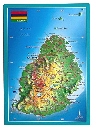 Reliefpostkarte Mauritius: Tiefgezogene Reliefpostkarte