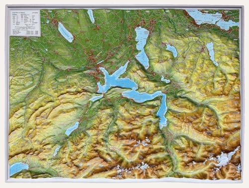 Relief Zentralschweiz klein 1:200.000: Tiefgezogenes Kunststoffrelief