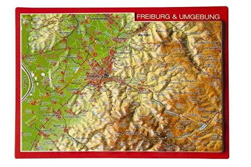 Reliefpostkarte Freiburg und Umgebung