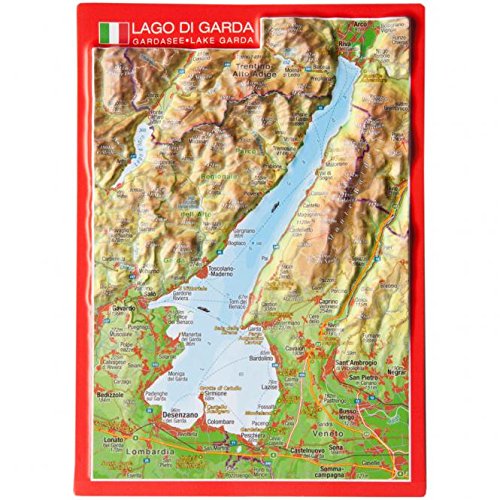 Reliefpostkarte Gardasee: Tiefgezogene Reliefpostkarte