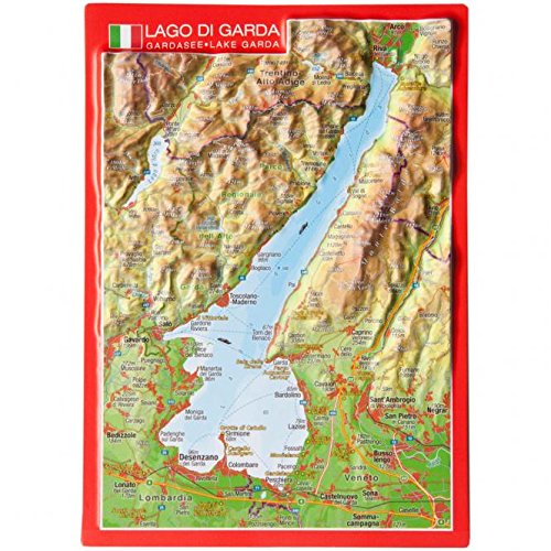 Reliefpostkarte Gardasee: Tiefgezogene Reliefpostkarte