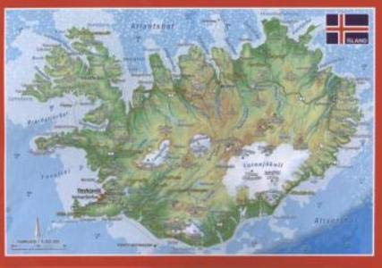Reliefpostkarte Island: Tiefgezogene Reliefpostkarte
