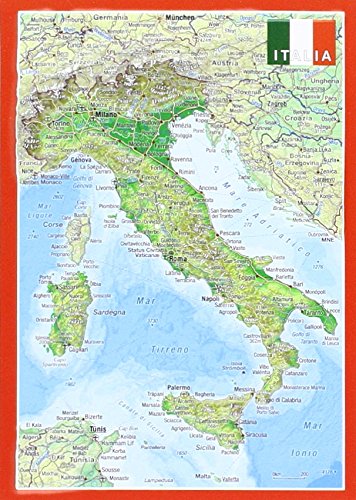 Reliefpostkarte Italien: Tiefgezogene Reliefpostkarte
