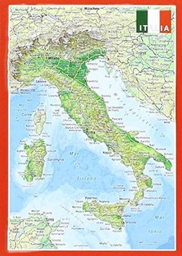 Reliefpostkarte Italien: Tiefgezogene Reliefpostkarte von georelief Vertriebs GbR