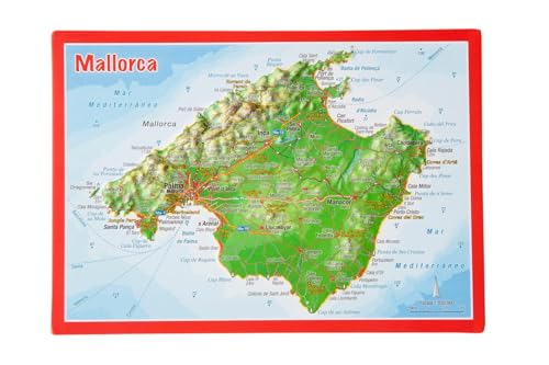Reliefpostkarte Mallorca: Tiefgezogene Reliefpostkarte von georelief GbR