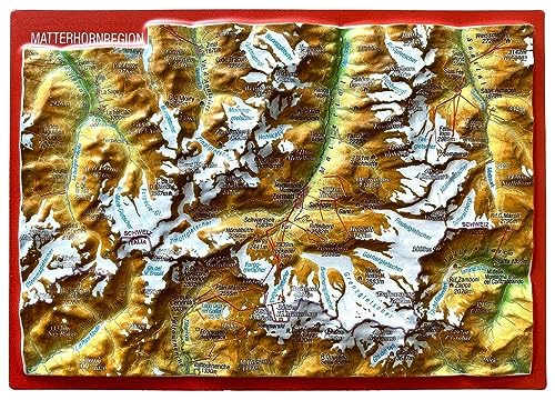 Reliefpostkarte Matterhornregion: Tiefgezogene Reliefpostkarte von georelief Vertriebs GbR