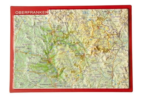 Reliefpostkarte Oberfranken: Tiefgezogene Reliefpostkarte von georelief GbR