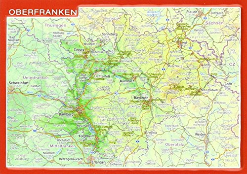 Reliefpostkarte Oberfranken: Tiefgezogene Reliefpostkarte Reliefpostkarte Oberfranken: Tiefgezogene Reliefpostkarte