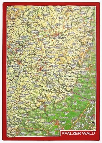Reliefpostkarte Pfälzer Wald: Tiefgezogene Reliefpostkarte Reliefpostkarte Pfälzer Wald: Tiefgezogene Reliefpostkarte
