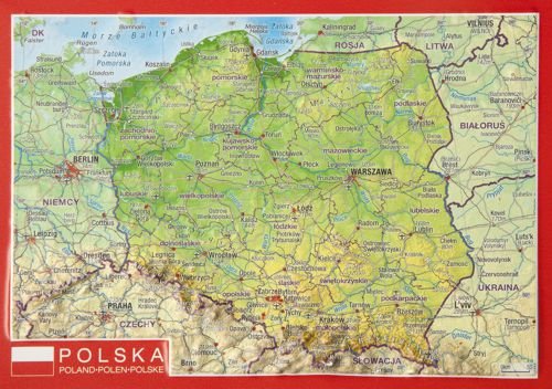 Reliefpostkarte Polen