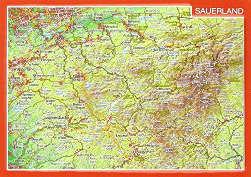 Reliefpostkarte Sauerland: Tiefgezogene Reliefpostkarte Reliefpostkarte Sauerland: Tiefgezogene Reliefpostkarte