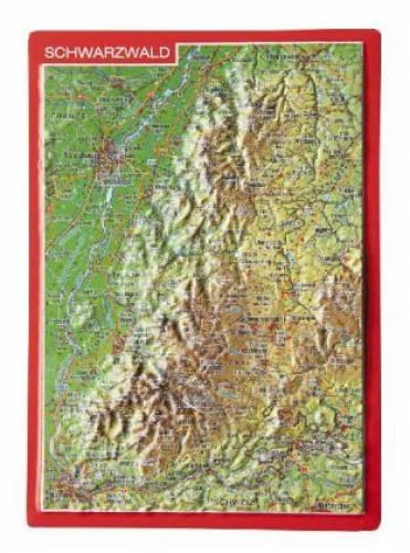 Reliefpostkarte Schwarzwald: Tiefgezogene Reliefpostkarte von georelief GbR