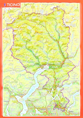 Reliefpostkarte Tessin: Tiefgezogene Reliefpostkarte Reliefpostkarte Tessin: Tiefgezogene Reliefpostkarte