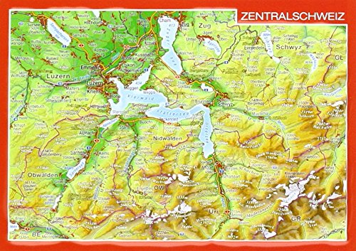 Reliefpostkarte Zentralschweiz