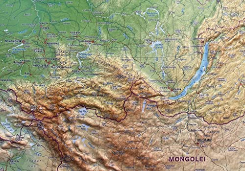 Russland Gross 1:11.000.000 mit Aluminiumrahmen: Tiefgezogenes Kunststoffrelief Russland Gross 1:11.000.000 mit Aluminiumrahmen: Tiefgezogenes Kunststoffrelief von Georelief, Dresden
