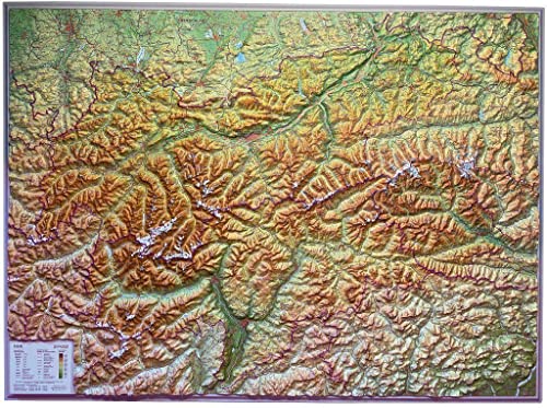 Tirol, Reliefkarte 1:325.000: Tiefgezogenes Kunststoffrelief von Georelief