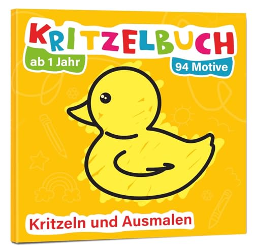 Mein erstes Kritzelbuch ab 1 Jahr: über 94 große Motive - für Jungs und Mädchen - Ausmalbuch - Ausmalen und kritzeln mit Spielzeug, Tiere, Fahrzeuge, Obst, Gegenstände und vieles mehr von Markt + Technik