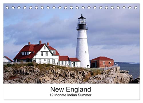 New England - 12 Monate Indian Summer (Tischkalender 2024 DIN A5 quer), CALVENDO Monatskalender