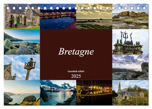 Bretagne - traumhaft schön! (Tischkalender 2025 DIN A5 quer), CALVENDO Monatskalender von CALVENDO