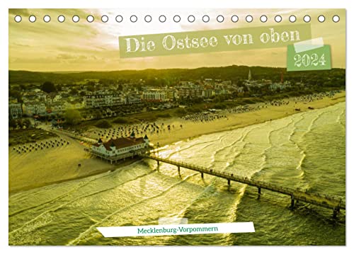 Die Ostsee von oben, Mecklenburg-Vorpommern (Tischkalender 2024 DIN A5 quer), CALVENDO Monatskalender
