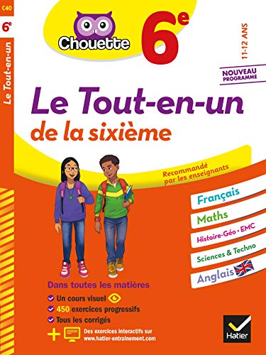 Chouette - Le cahier Tout-en-un 6e: cahier de révision et d'entraînement dans toutes les matières von HATIER
