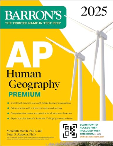 AP Human Geography Premium, 2025: Prep Book with 6 Practice Tests + Comprehensive Review + Online Practice (Barron's AP Prep) von Barrons Educational Services