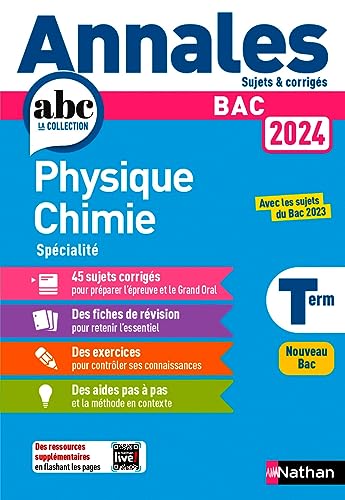 Annales Bac Physique Chimie Term. 2024 - Corrigé: Sujets & corrigés