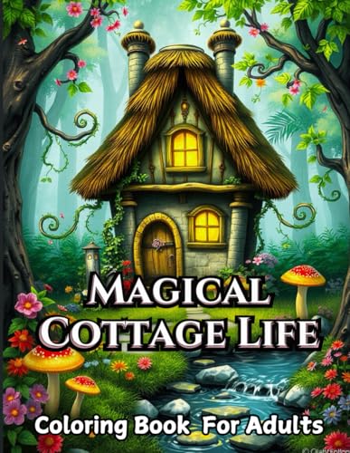 Magical Cottage Life: A Whimsical Coloring Book for Adults: Fairy-Tale Cottages, Enchanted Gardens, and Cozy Fireplaces to Bring Your Imagination to Life| 50+ designs to color von Independently published