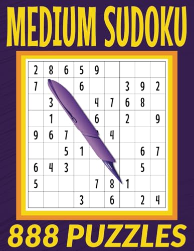 Medium Sudoku: 888 Logic Puzzles, 9 x 9 Grids, Six Per Page, Large Pages (Sudoku Books by Michael Martin) von Independently published