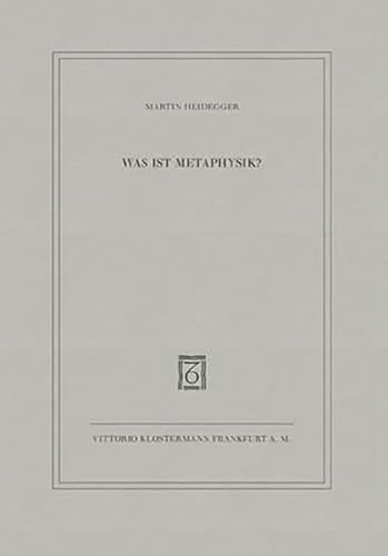 Was ist Metaphysik? von Klostermann Vittorio GmbH