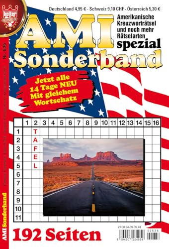 AMI SPEZIAL Sonderband, NR. 636 VDZ49072 , amerkanische Kreuzworträtsel, 192 Seiten Rätselspaß AMI SPEZIAL Sonderband, NR. 636 VDZ49072 , amerkanische Kreuzworträtsel, 192 Seiten Rätselspaß