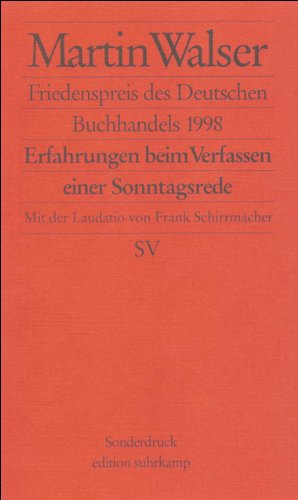 Friedenspreis des Deutschen Buchhandels 1998 Friedenspreis des Deutschen Buchhandels 1998 von Suhrkamp Verlag