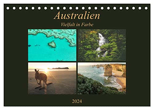 Australien - Farbige Vielfalt (Tischkalender 2024 DIN A5 quer), CALVENDO Monatskalender