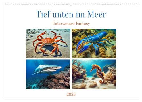 Tief unten im Meer Unterwasser Fantasy (Wandkalender 2025 DIN A2 quer), CALVENDO Monatskalender von CALVENDO