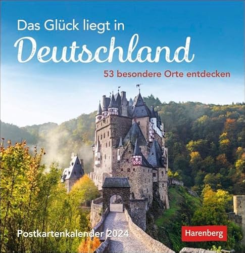 Das Glück liegt in Deutschland Postkarten-Kalender 2024. Wochen-Kalender mit 53 besonderen Orten. Stimmungsvolle Foto-Motive zum Aufhängen und ... 53 Postkarten, 53 besondere Orte entdecken