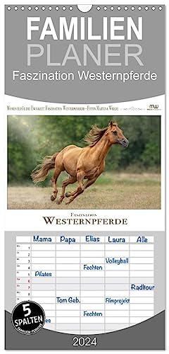 Familienplaner 2024 - Faszination Westernpferde mit 5 Spalten (Wandkalender, 21 cm x 45 cm) CALVENDO