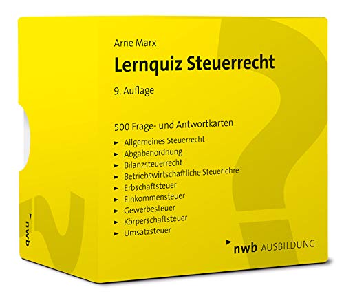 Lernquiz Steuerrecht: 500 Lernkarten mit Fragen und Antworten. Allgemeines Steuerrecht.Abgabenordnung. Bilanzsteuerrecht. Lernquiz Steuerrecht: 500 Lernkarten mit Fragen und Antworten. Allgemeines Steuerrecht.Abgabenordnung. Bilanzsteuerrecht.