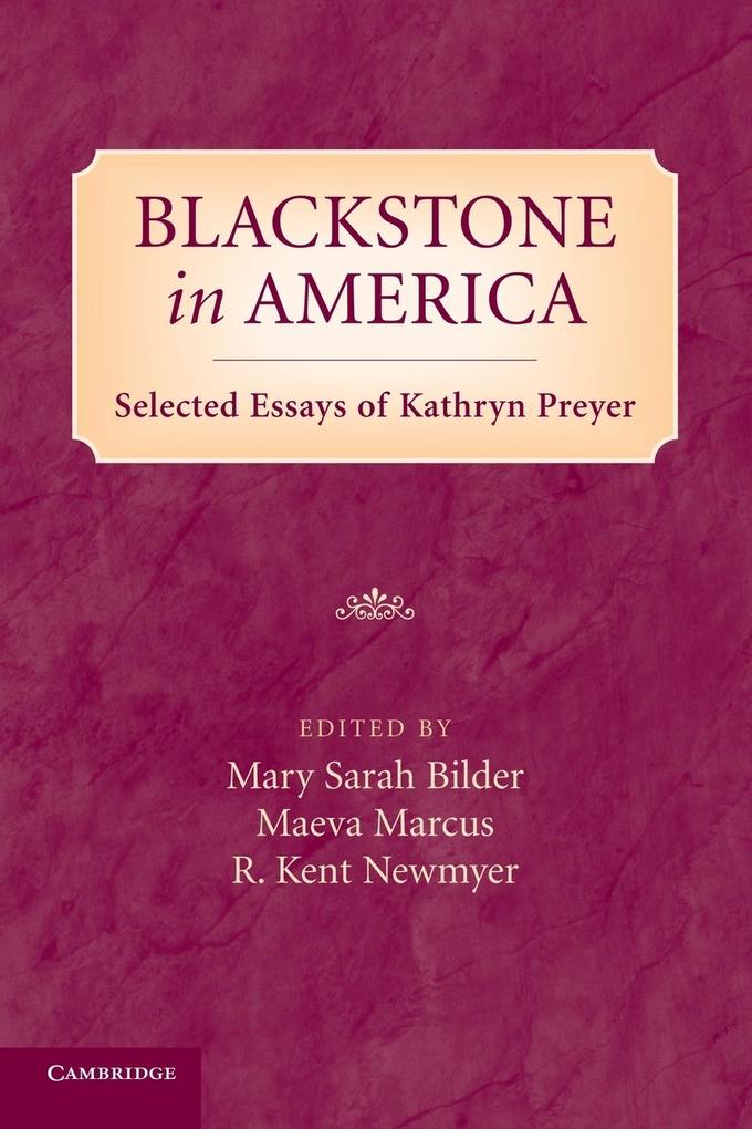 Blackstone in America von Cambridge University Press