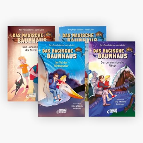 Das magische Baumhaus Band 1-4 in der Comic-Reihe + 1 exklusives Postkartenset