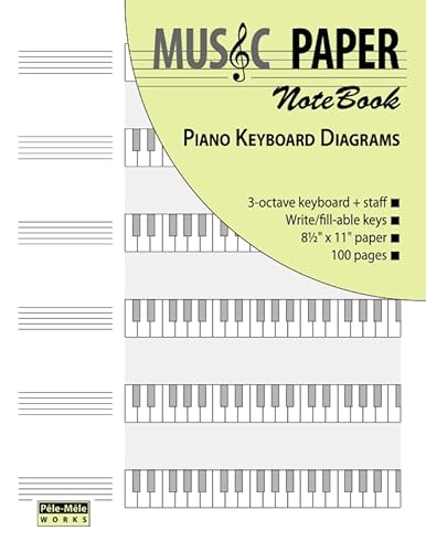 MUSIC PAPER NoteBook - Piano Keyboard Diagrams (piano series) von Pêle-Mêle Works