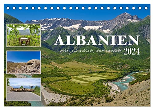 Albanien - wild, authentisch, abenteuerlich (Tischkalender 2024 DIN A5 quer), CALVENDO Monatskalender von CALVENDO