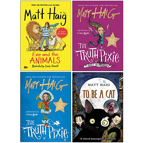 Matt Haig 4 Books Collection Set (Evie in the Jungle (Paperback),Evie and the Animals, The Truth Pixie Goes to School, The Truth Pixie)