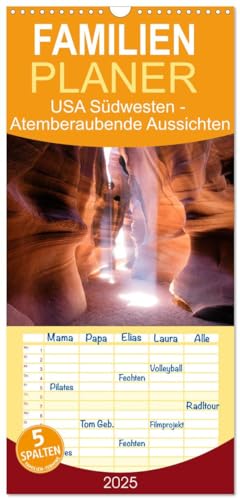 Familienplaner 2025 - USA Südwesten - Atemberaubende Aussichten mit 5 Spalten (Wandkalender, 21 cm x 45 cm), CALVENDO
