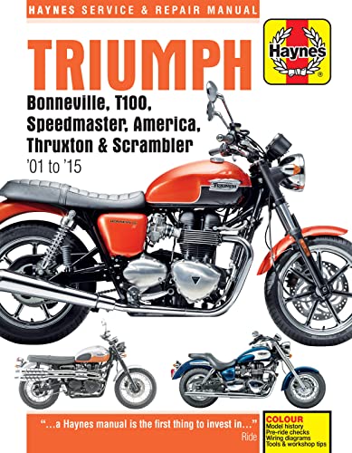 Triumph Bonneville, T100, Speedmaster, America, Thruxton & Scrambler (01 - 15) (Haynes Service & Repair Manual)