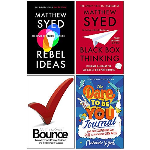 Matthew Syed Collection 4 Books Set (Rebel Ideas The Power of Diverse Thinking, Black Box Thinking, Bounce The Myth of Talent and the Power of Practice, My Awesome Guide to Getting Good at Stuff)