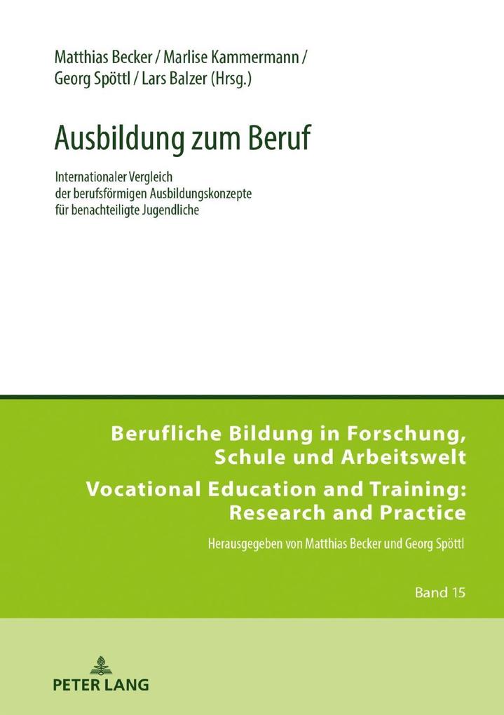 Ausbildung zum Beruf von Peter Lang GmbH Internationaler Verlag der Wissenschaften