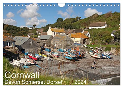 Cornwall - Devon Somerset Dorset (Wandkalender 2024 DIN A4 quer), CALVENDO Monatskalender von CALVENDO